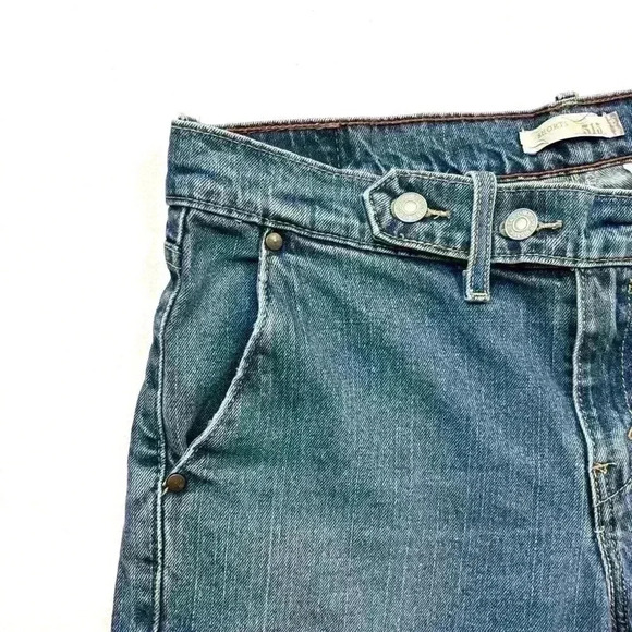Vintage Levi’s Y2K Double Button Flap Pocket Cuffed Bermuda Jean Shorts Size 10 - Picture 8 of 14